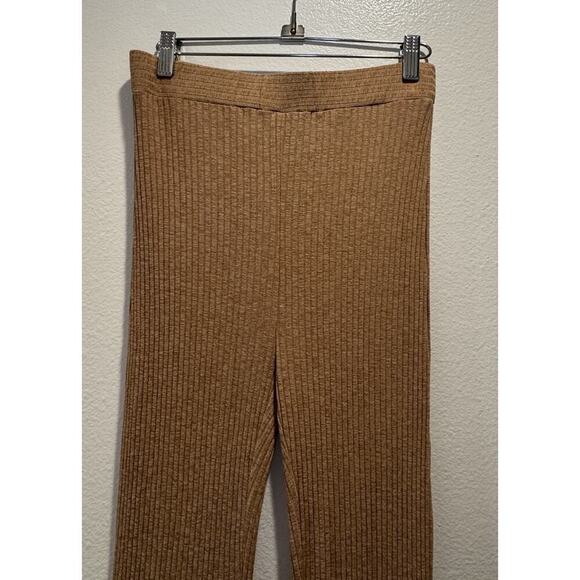 ALIX NYC Size Small Delancey Beige Brown Ribbed Flare Pants High Waisted READ - Picture 3 of 7